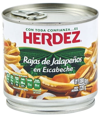 Jalapeños rajas Herdez 380 gr