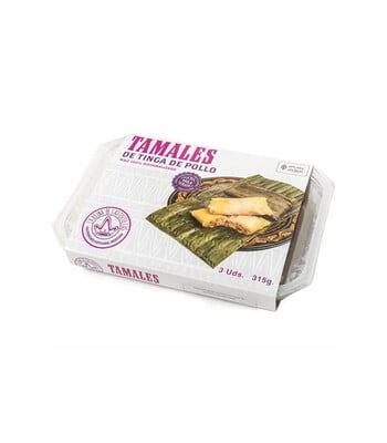 Tamales pollo tinga (paquete de 3)